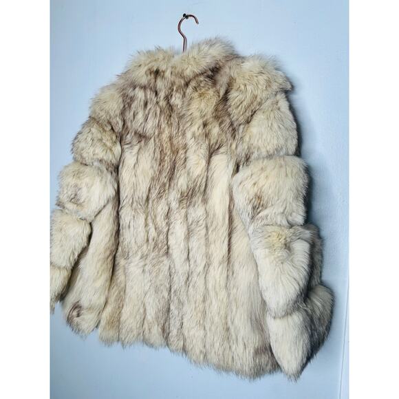 Vintage MINK White Fur Long Sleeve Front Pockets Coat Size Medium - Picture 4 of 8